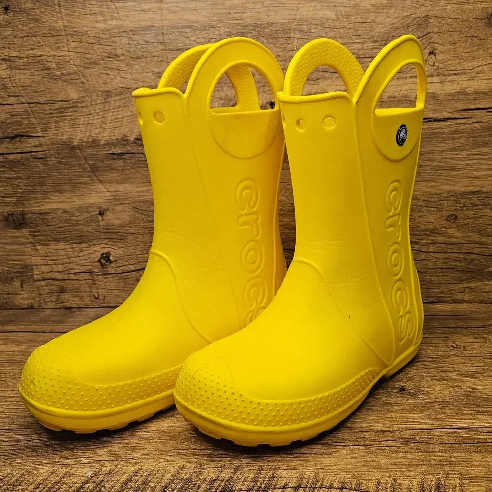 Crocs Kids Handle It Rain Boots Yellow size 3 youth